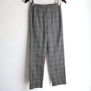 Brandy Melville John Galt Plaid Grey Straight Leg Trouser Pants One Size